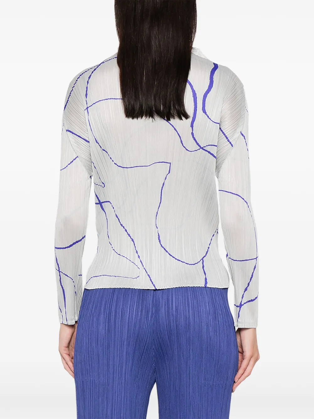 Issey Miyake Blouse met print Grijs