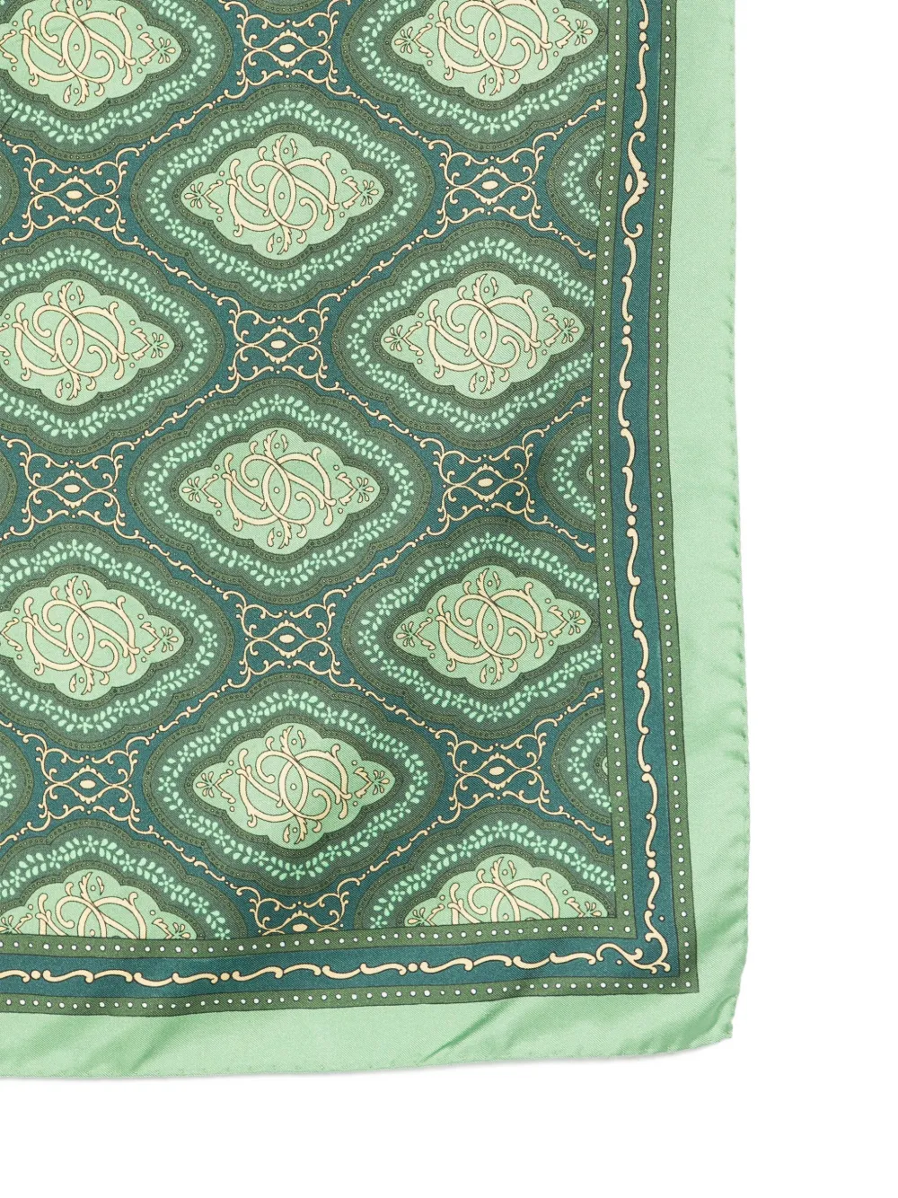 Drôle De Monsieur Le Foulard Médallion Patterned Scarf In Green