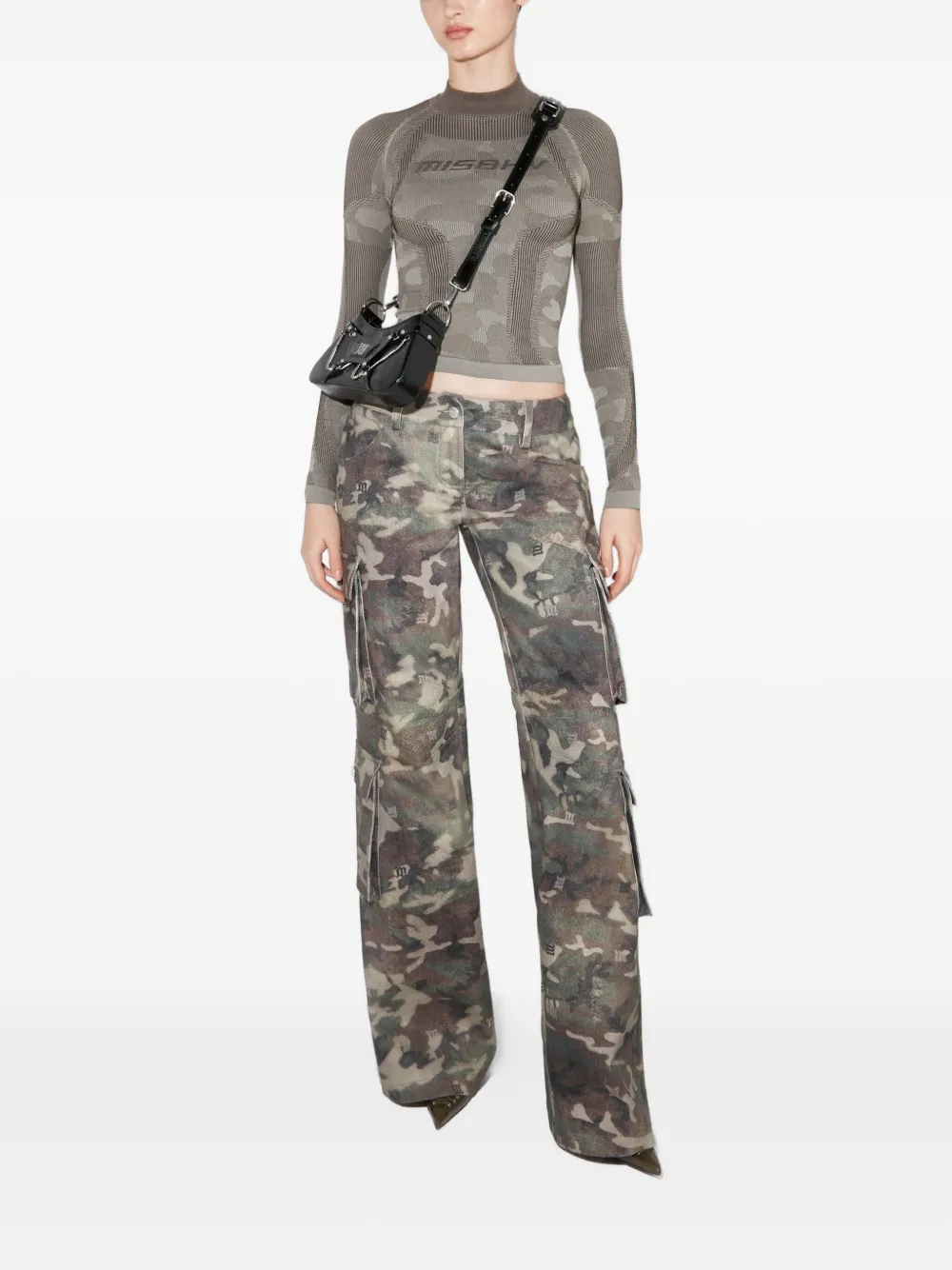 MISBHV Top met jacquard en lange mouwen - Grijs