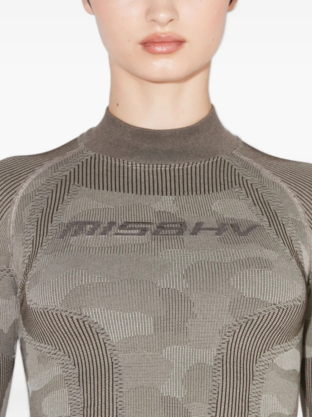 MISBHV Top met jacquard en lange mouwen Grijs