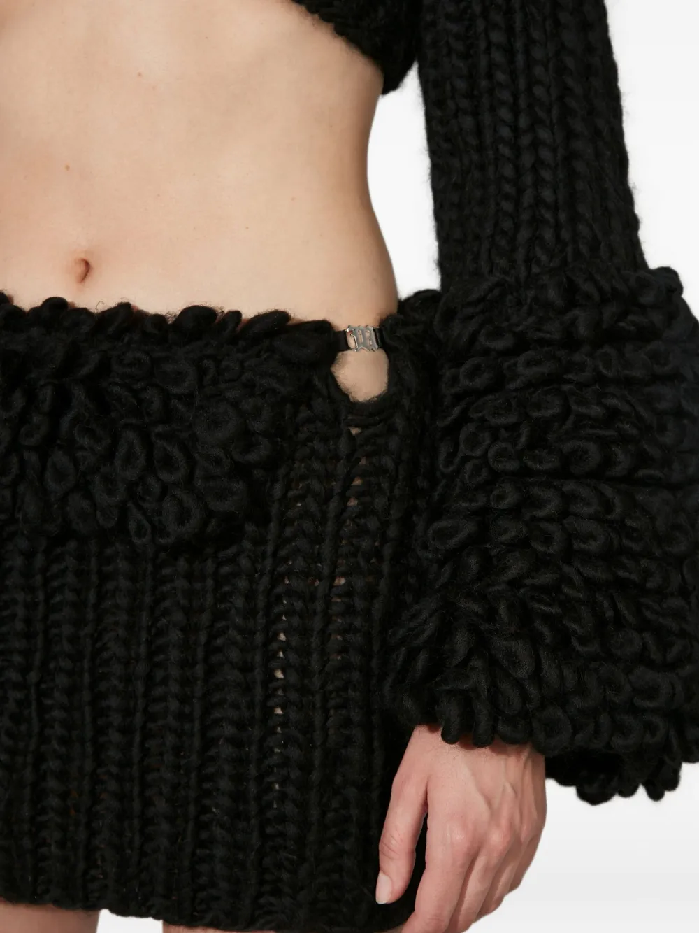 MISBHV Gebreide hardware mini-rok met logo Zwart