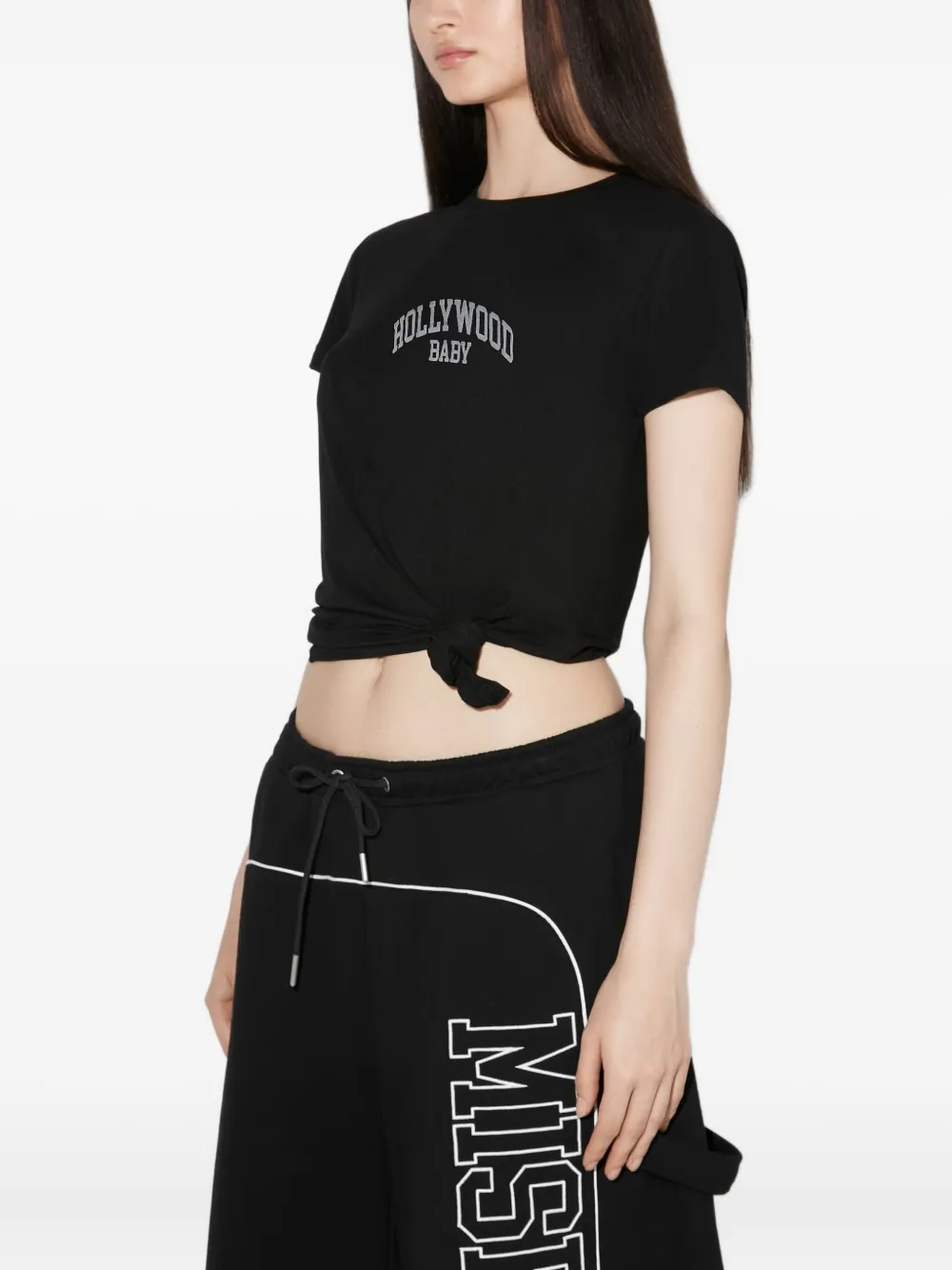 Misbhv Knot-detailed T-shirt In Black