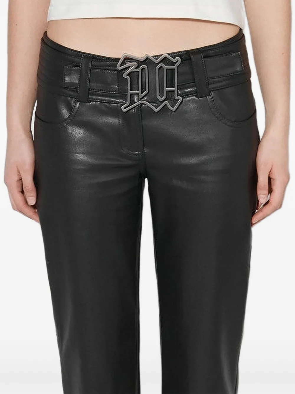 MISBHV Broek met logo gesp Zwart