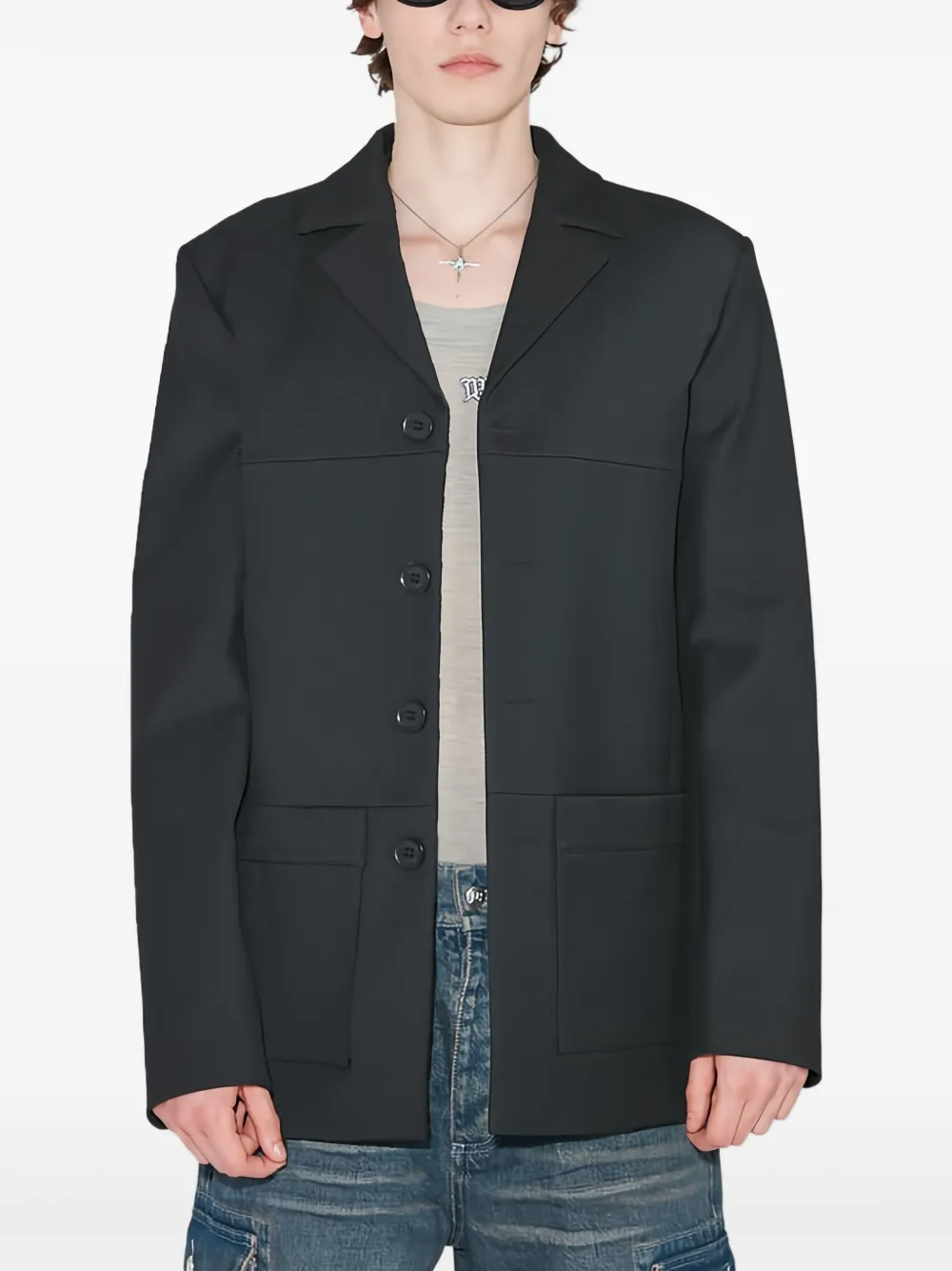 MISBHV Davide single-breasted blazer | Black | Image 1