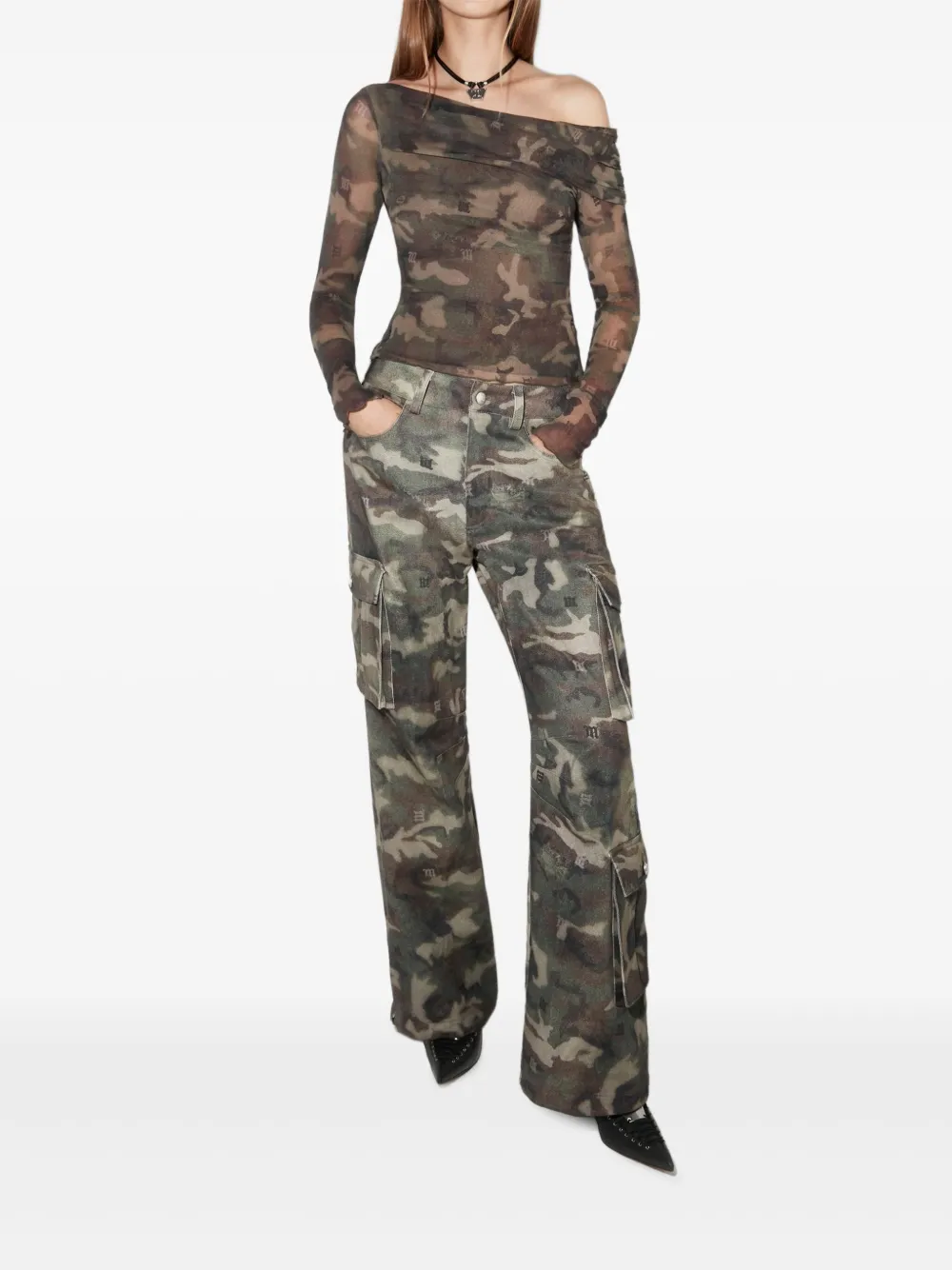 MISBHV Asymmetrische mesh lange mouwen - Groen