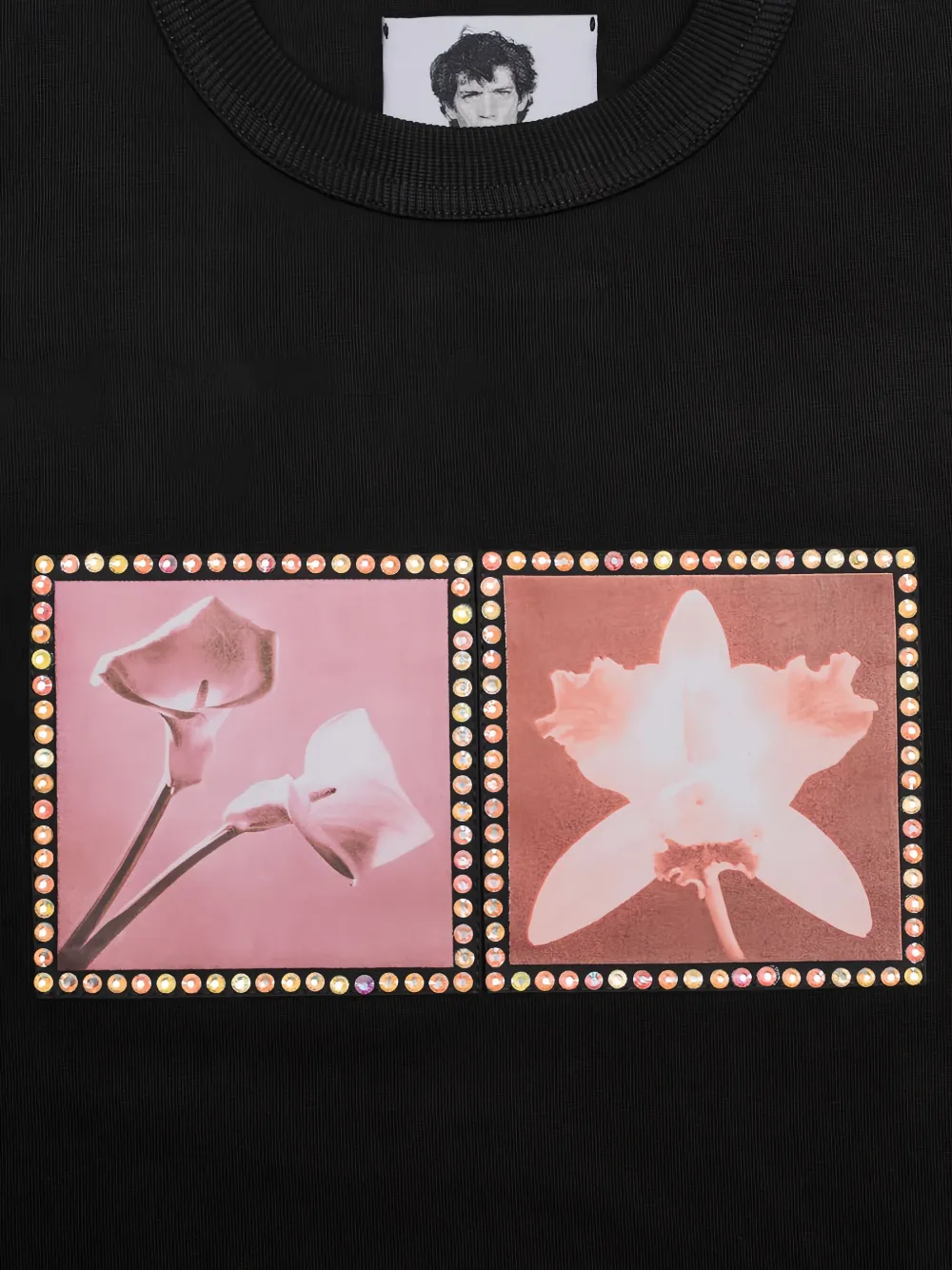 MISBHV x Robert Mapplethorpe T-shirt verfraaid met kristallen en bloemenprint - Zwart
