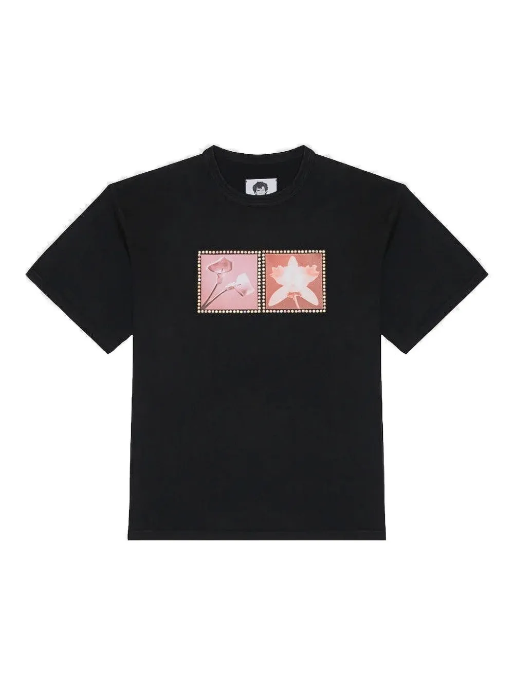 MISBHV x Robert Mapplethorpe flower-print crystal-embellishment T-Shirt | Black | Image 1