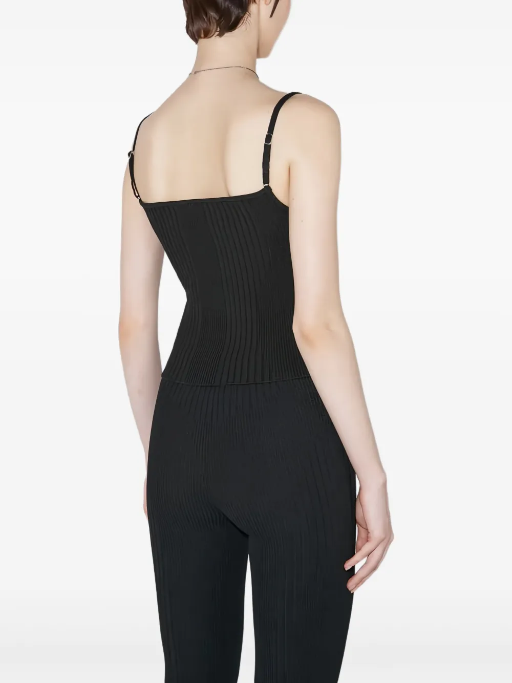 MISBHV Gebreide top met spaghettibandjes en logo Zwart