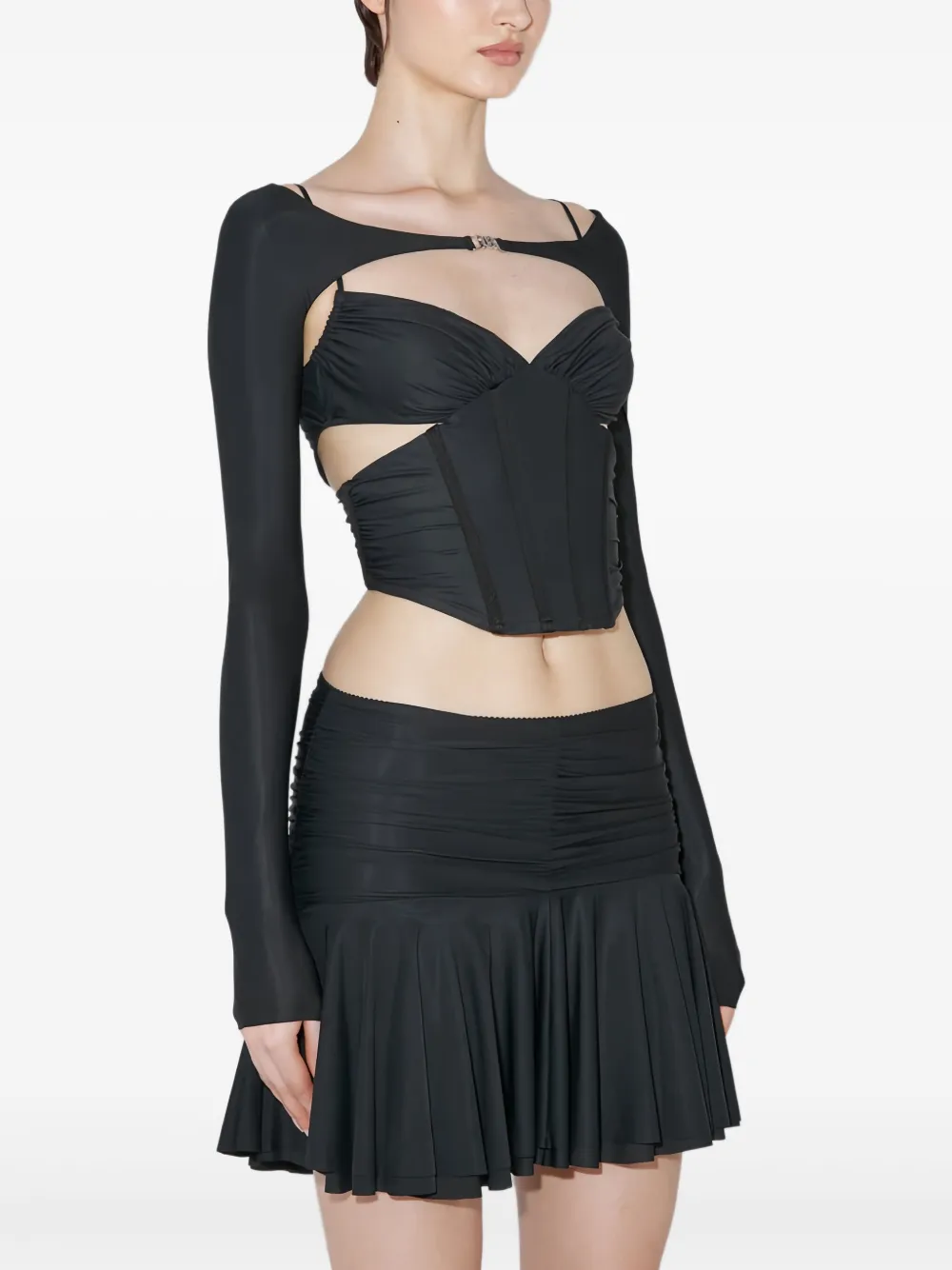 Misbhv Pandora Logo Hook-eye Shrug In Black