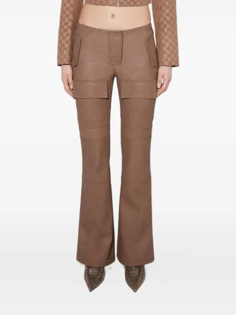 MISBHV faux-leather bootcut moto trousers