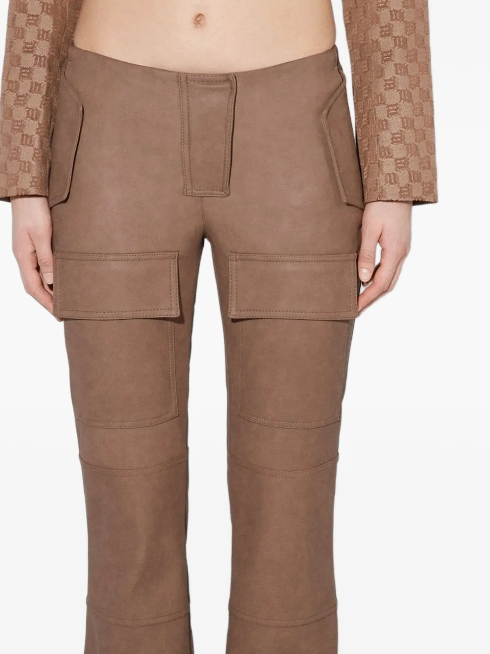 MISBHV Bootcut broek van imitatieleer Bruin