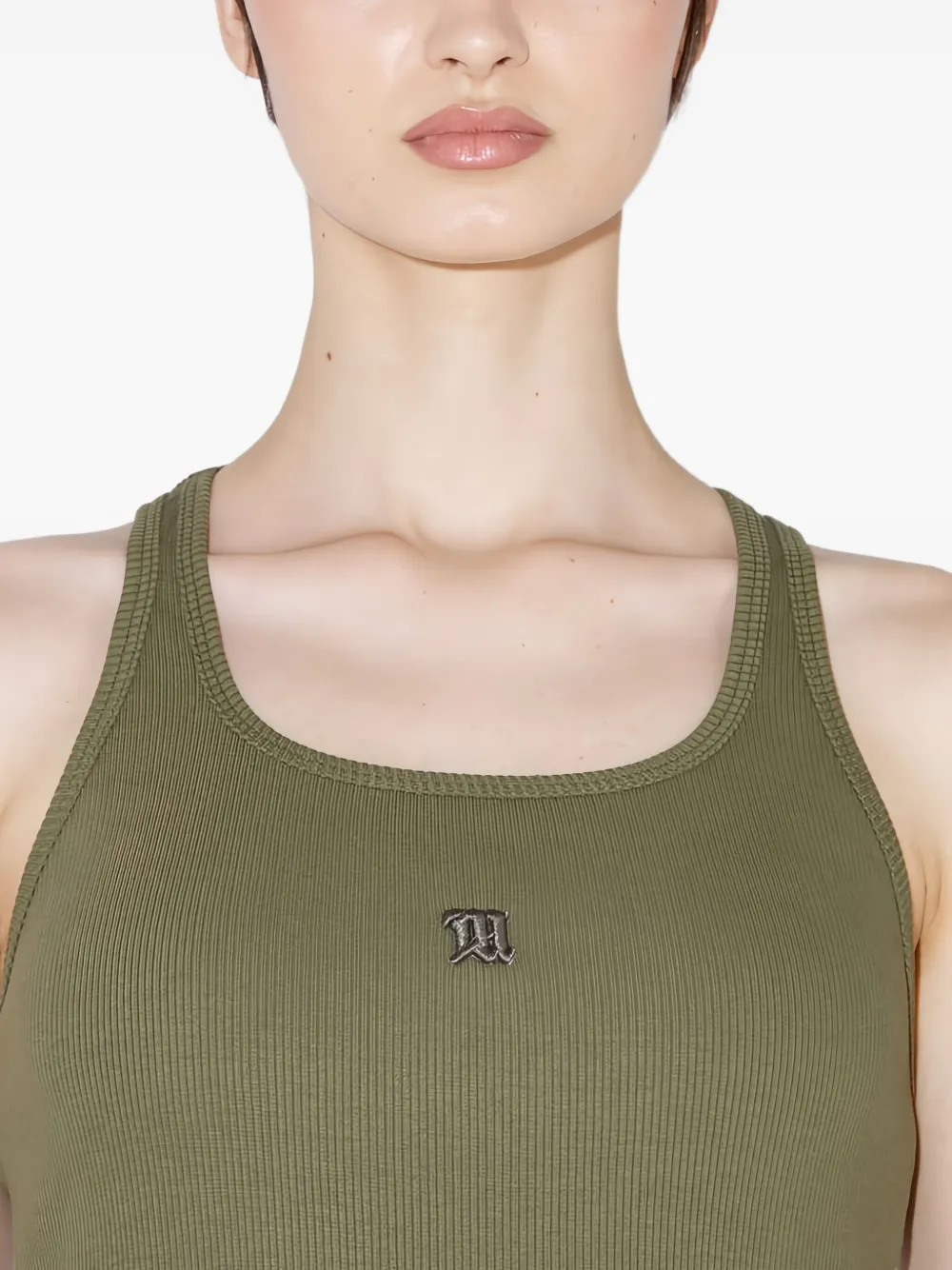 Misbhv Logo-detail Scoop-neck Tank Top In Green