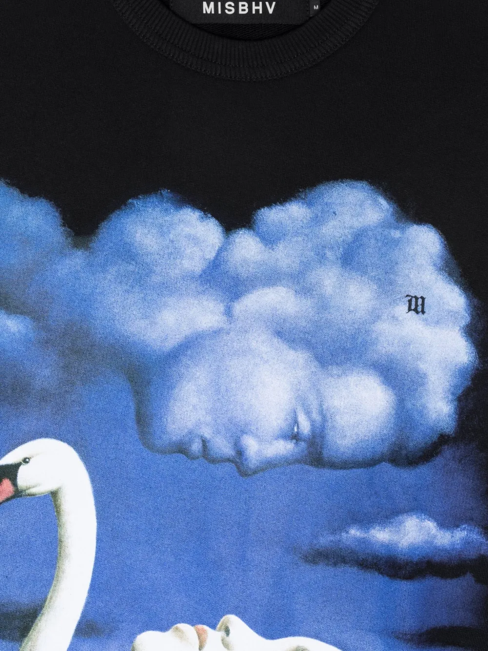 MISBHV La Donna Del Lago trui met ronde hals en grafische print Zwart