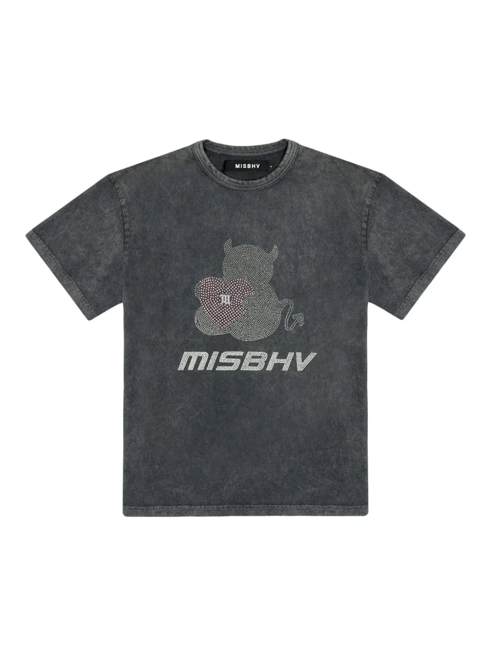 MISBHV Camiseta com aplicação de cristais | Cinza | Image 1