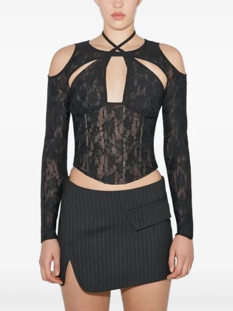 MISBHV flower-lace crop-top