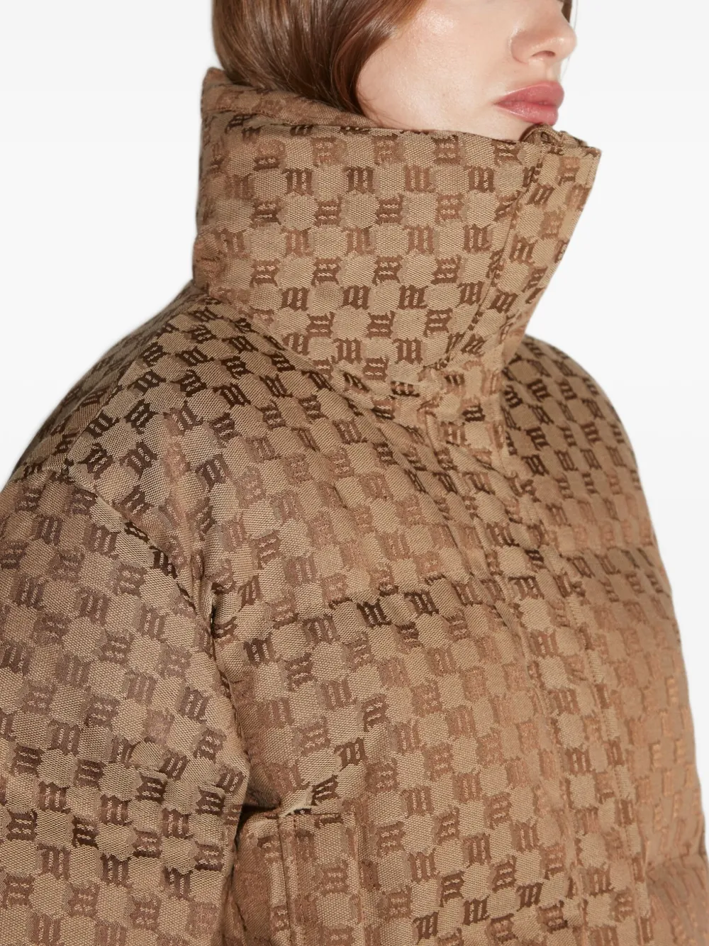 MISBHV Jack met jacquard monogram en lange mouwen Bruin