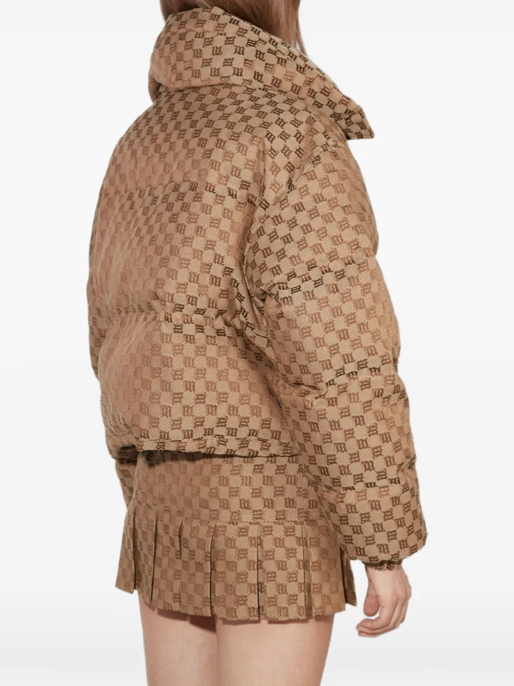 MISBHV Jack met jacquard monogram en lange mouwen Bruin