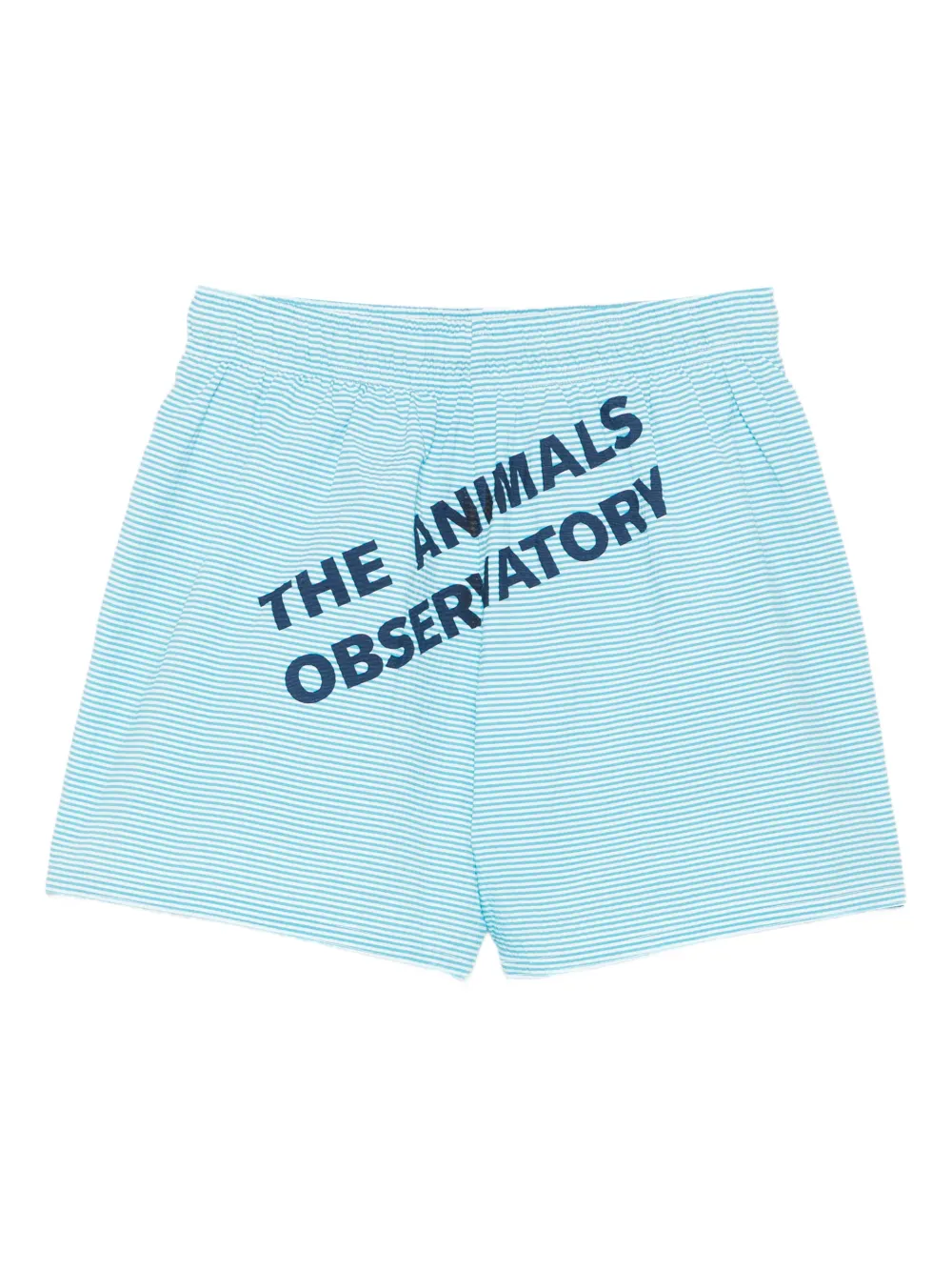  The Animals Observatory Gavial Striped Drawstring Swim Shorts - Blue 
