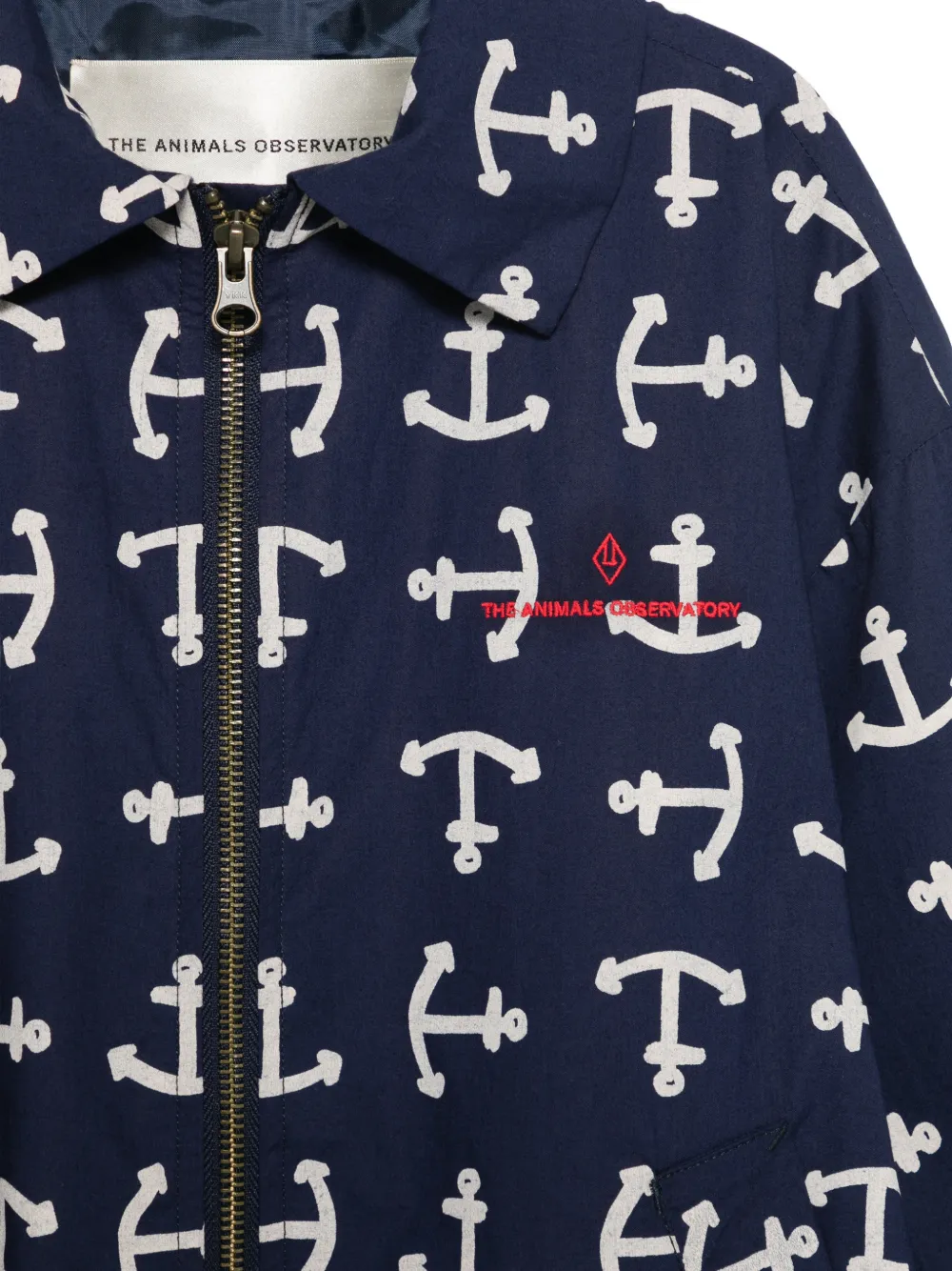 Anchor-Print Hooded Jacket