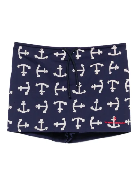 The Animals Observatory anchor-print drawstring mini skirt