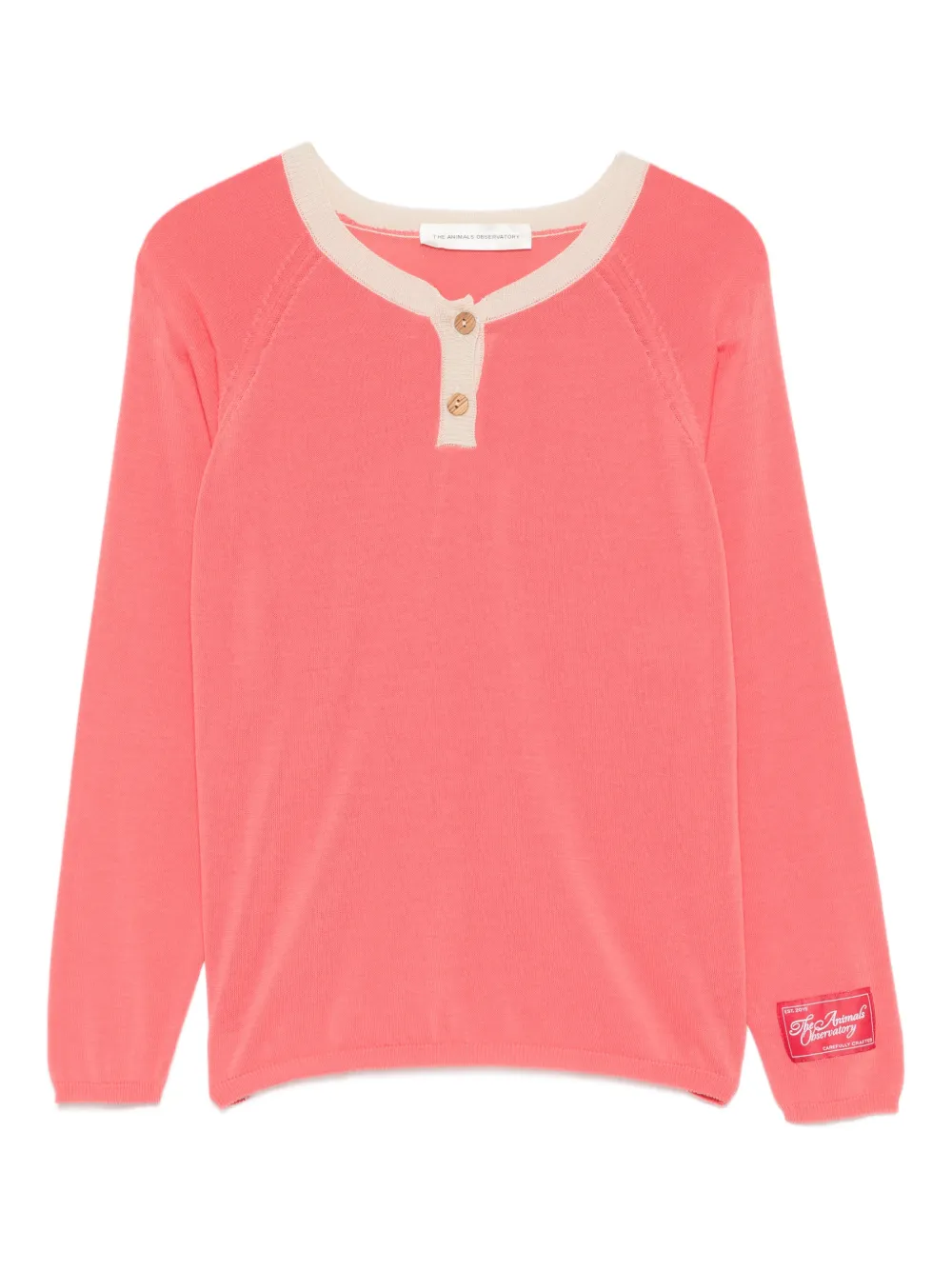 The Animals Observatory button long-sleeve top - Pink