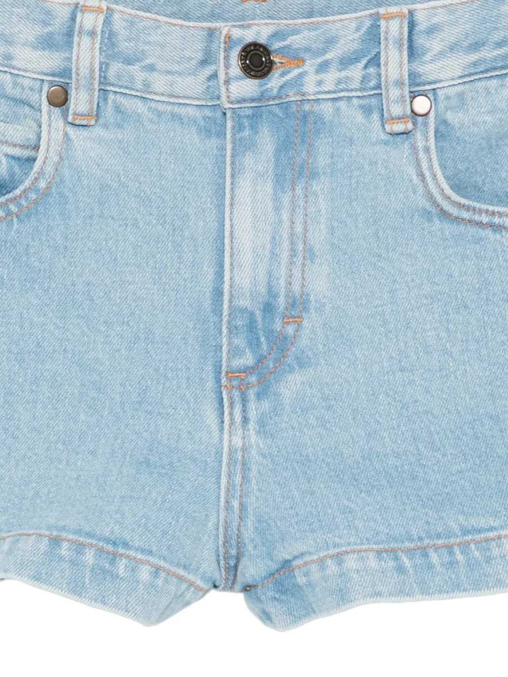 The Animals Observatory Pig denim shorts met ankerprint Blauw