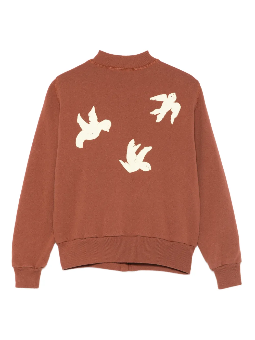  The Animals Observatory Zip Bird-print Sweater - Brown 