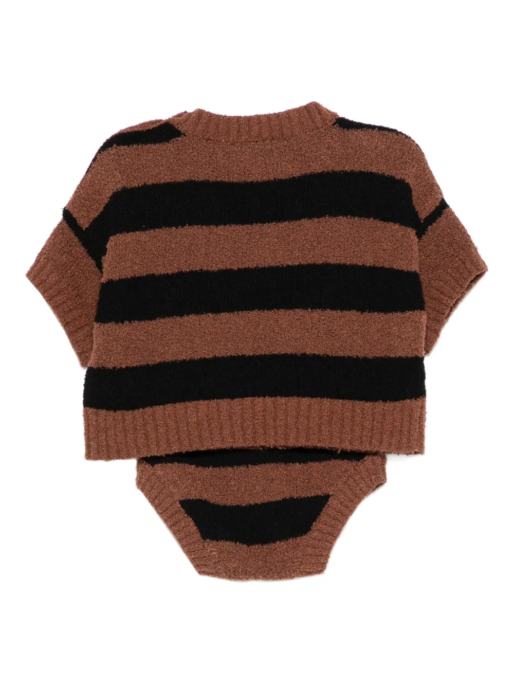  The Animals Observatory Striped Button Top Set - Brown 