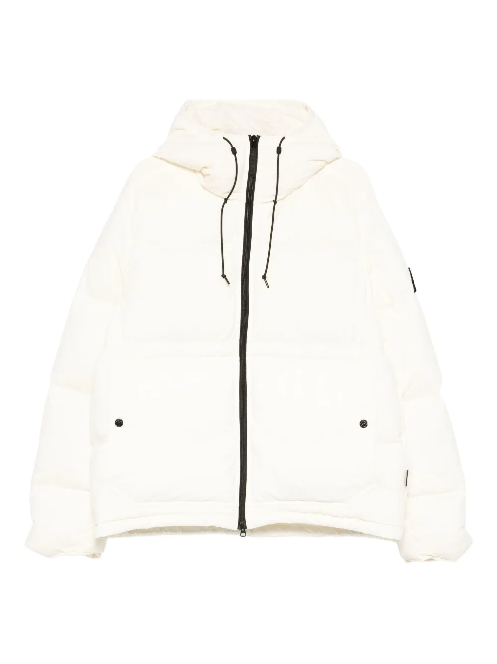 Stone Island hooded zip-up jacket | White | Image 1