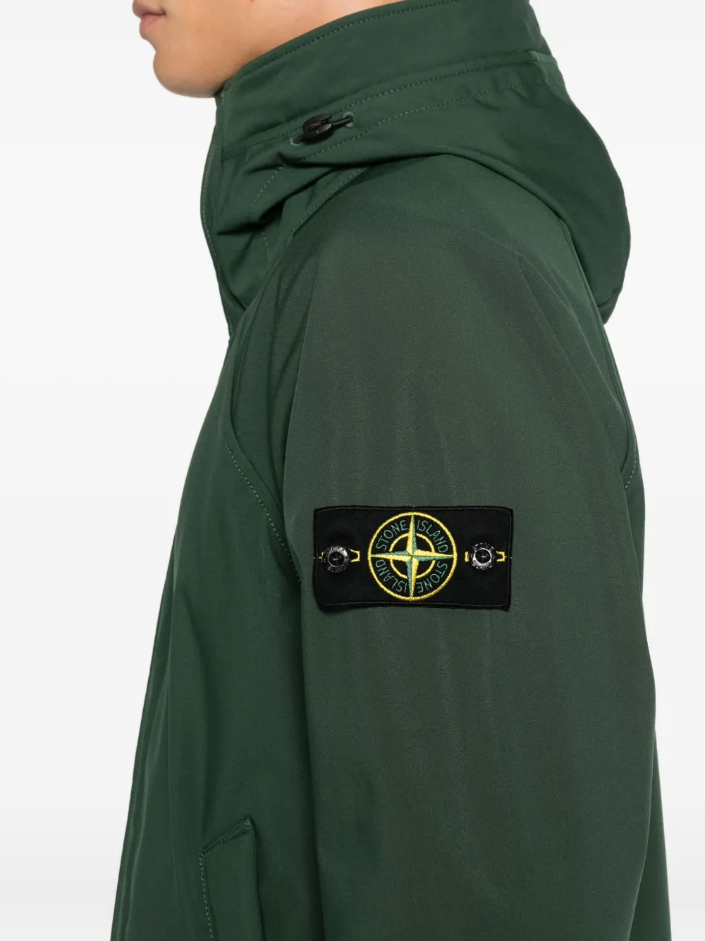 Stone Island Jack met capuchon en zak Groen