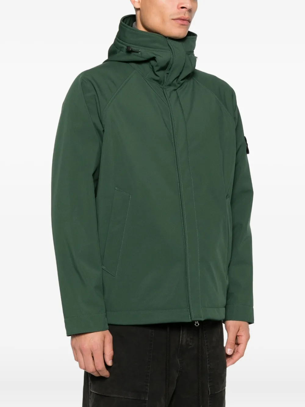 Stone Island Jack met capuchon en zak Groen