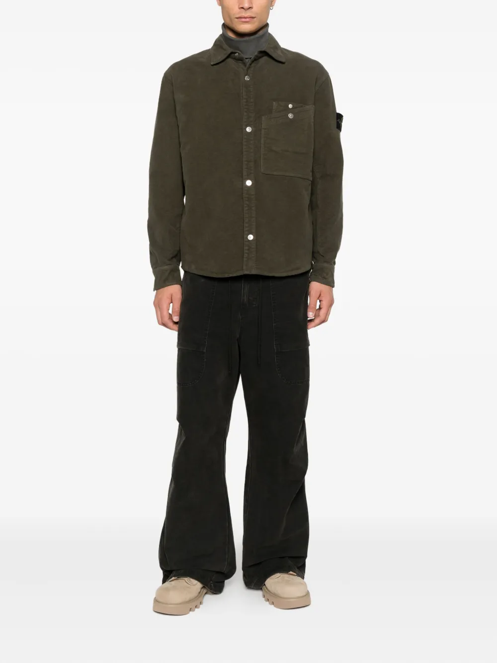 Stone Island Overhemd met zak - Groen