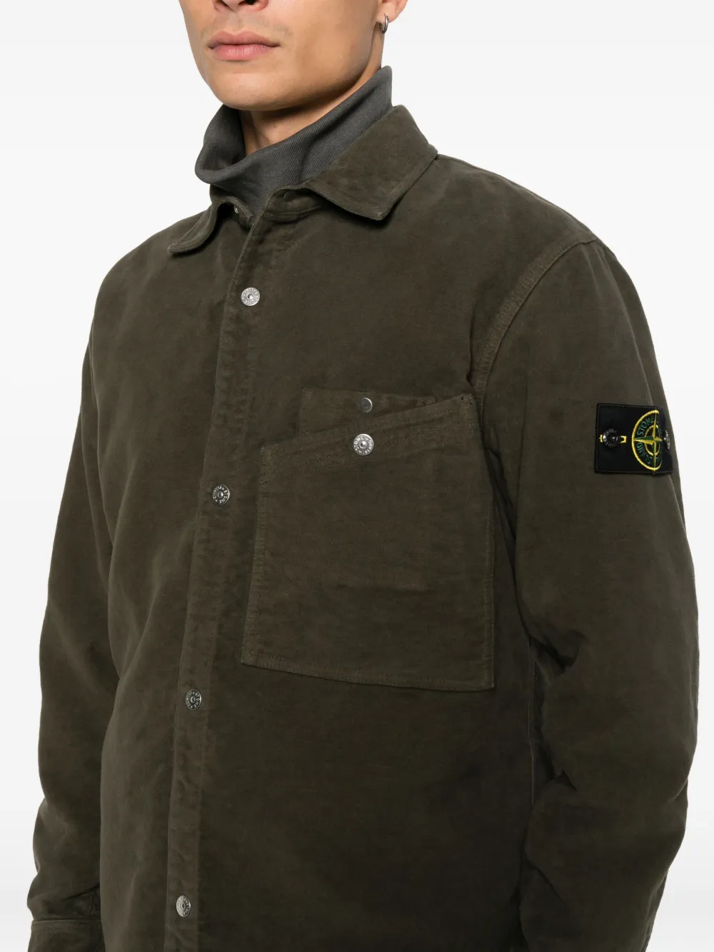 Stone Island Overhemd met zak Groen