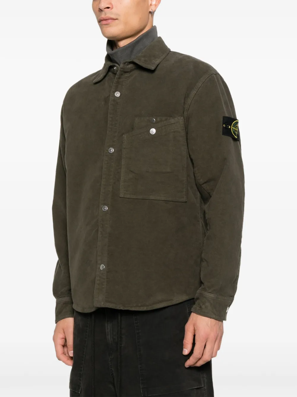 Stone Island Overhemd met zak Groen