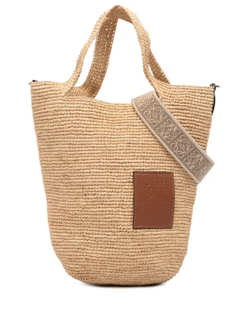 Loewe Pre-Owned 2023 Mini Raffia Slit satchel