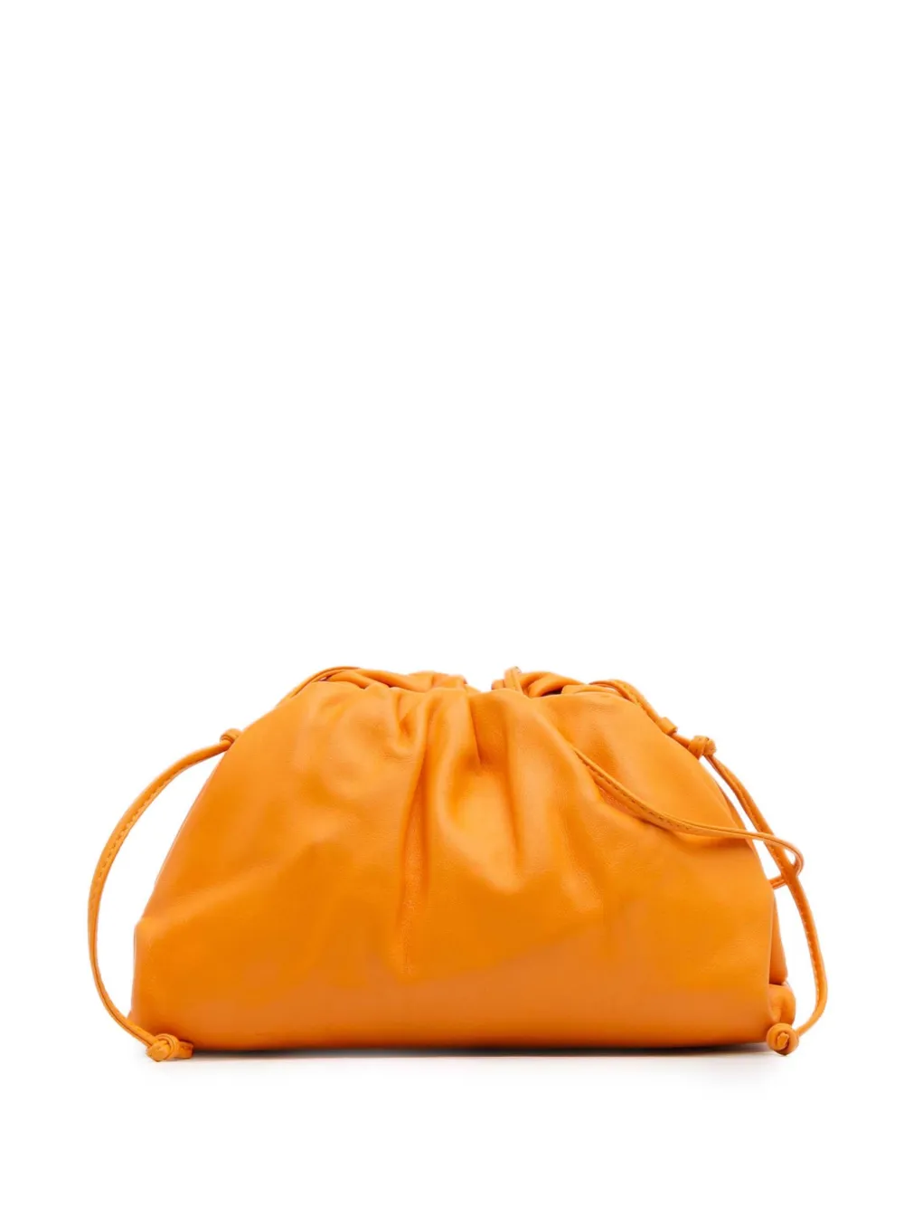 Pre-owned Bottega Veneta 2012-2025 Lambskin The Mini Pouch Crossbody Bag In Orange
