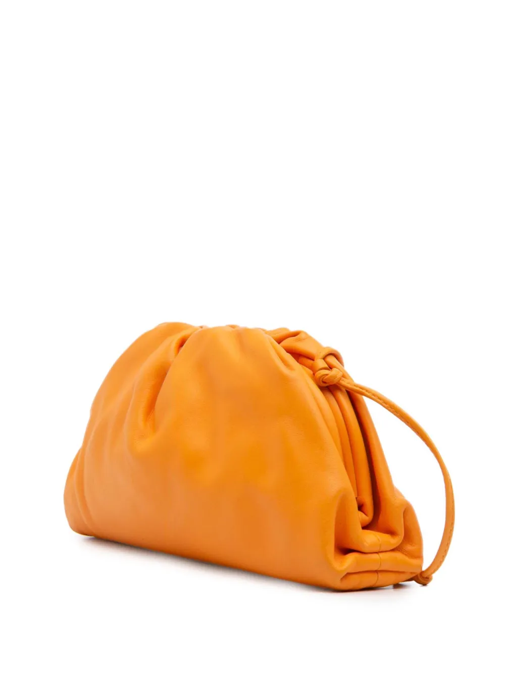 Pre-owned Bottega Veneta 2012-2025 Lambskin The Mini Pouch Crossbody Bag In Orange