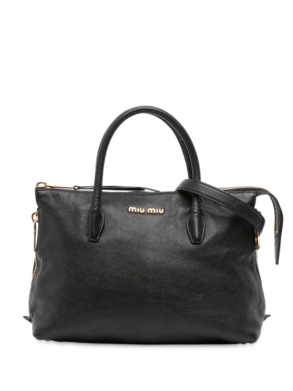 Miu Miu Pre-Owned 2010-2025 Goatskin Madras Zip satchel | Black | Image 1