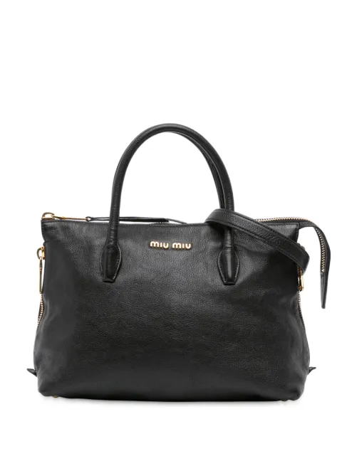 Miu Miu Pre-Owned 2010-2025 Goatskin Madras Zip satchel
