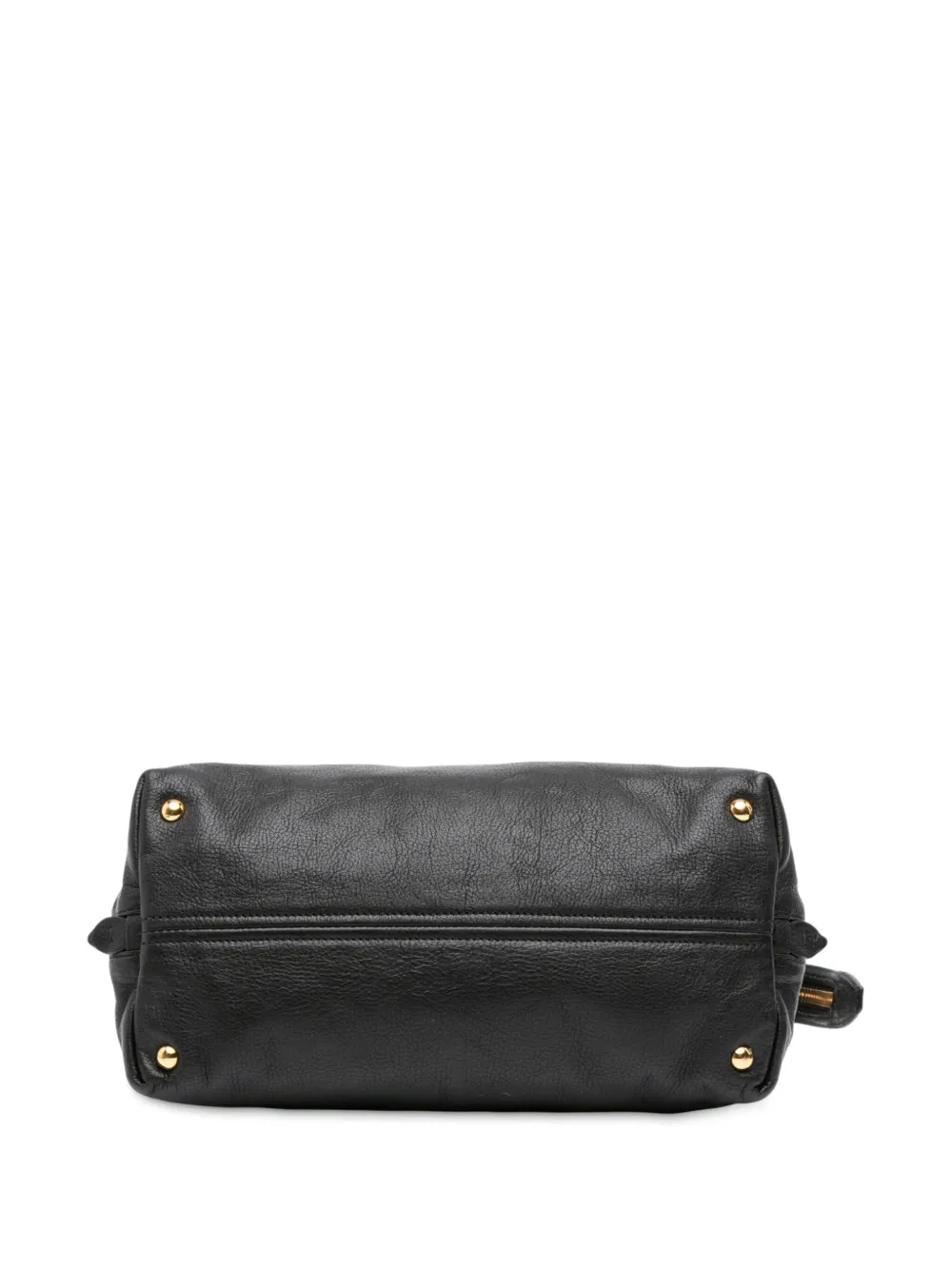 Pre-owned Miu Miu 2010-2025 Goatskin Madras Zip Satchel In Black