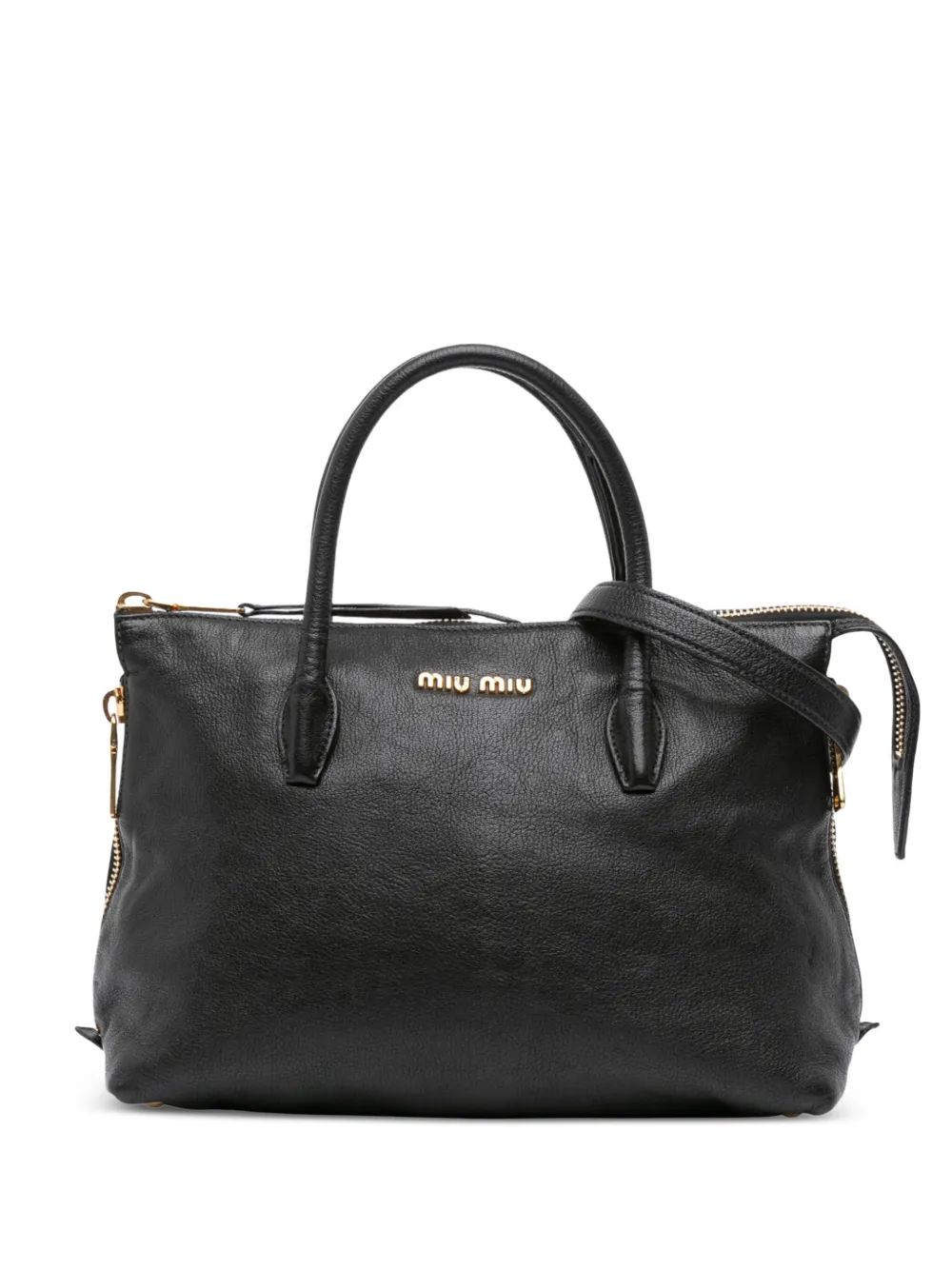 Miu Miu Pre-Owned 2010-2025 Goatskin Madras Zip satchel | Black | Image 1