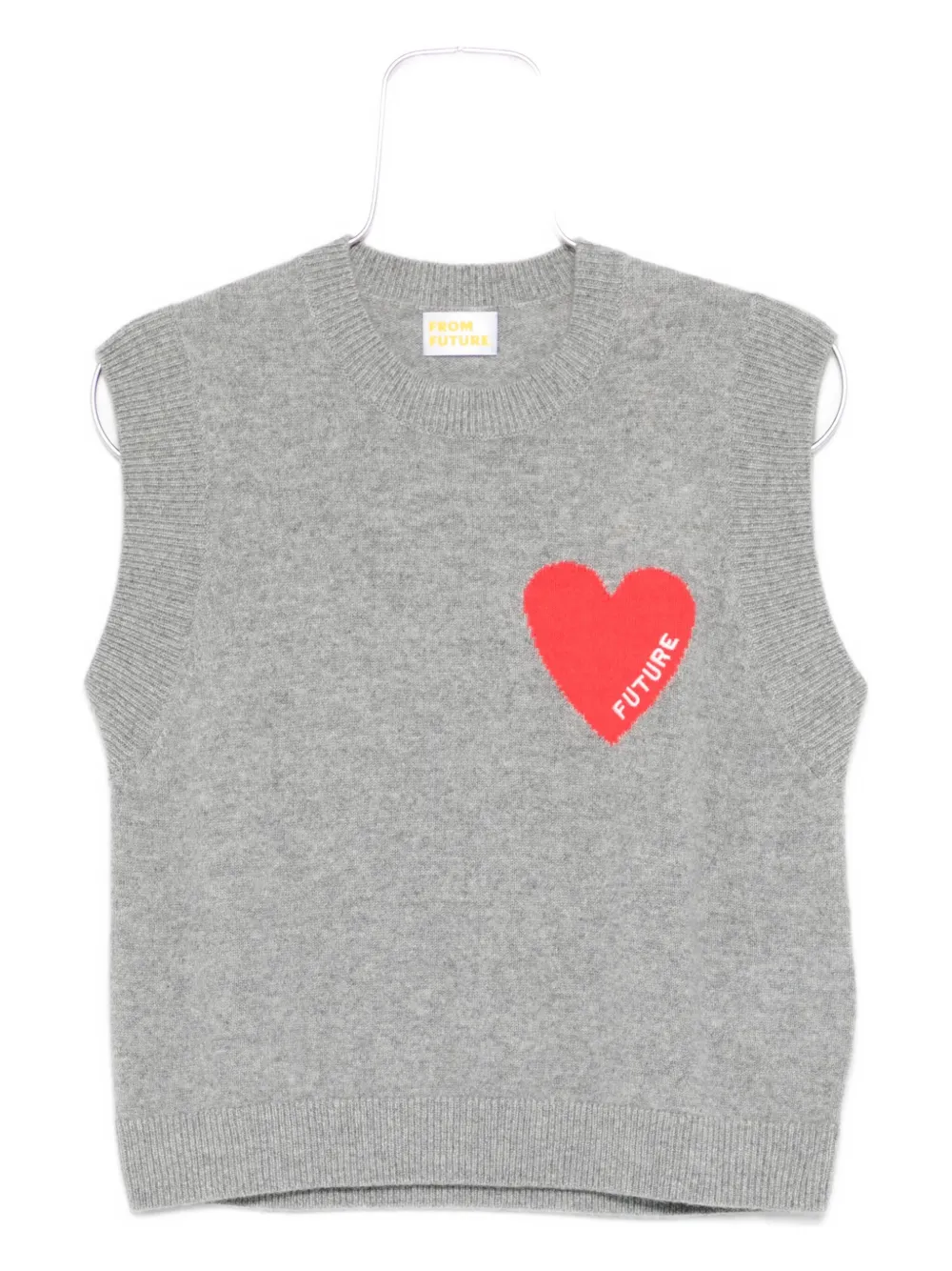 From Future Heart-motif Sleeveless Vest In Gray