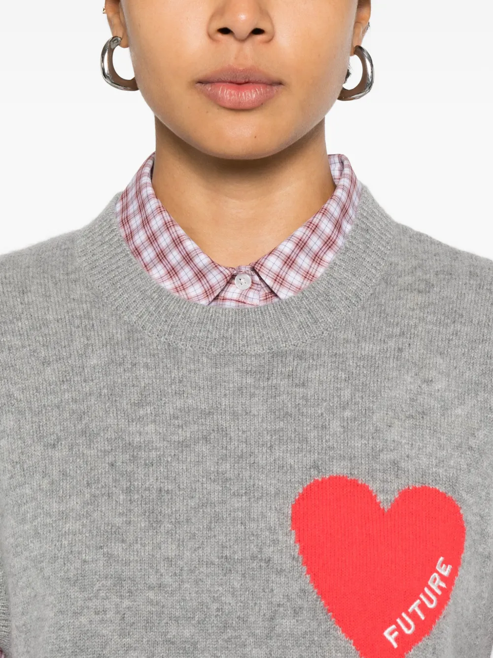 From Future Heart-motif Sleeveless Vest In Gray