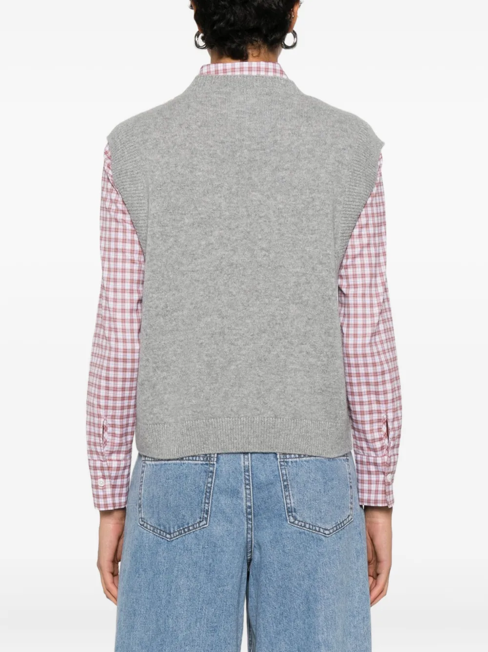 From Future Heart-motif Sleeveless Vest In Gray