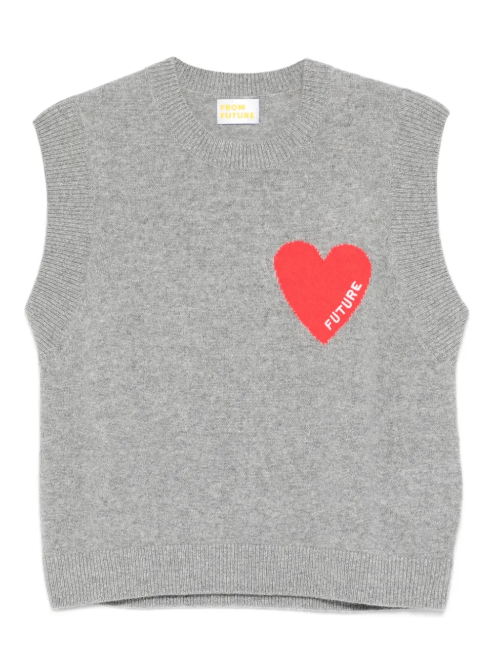 FROM FUTURE heart-motif sleeveless vest | Grey | Image 1