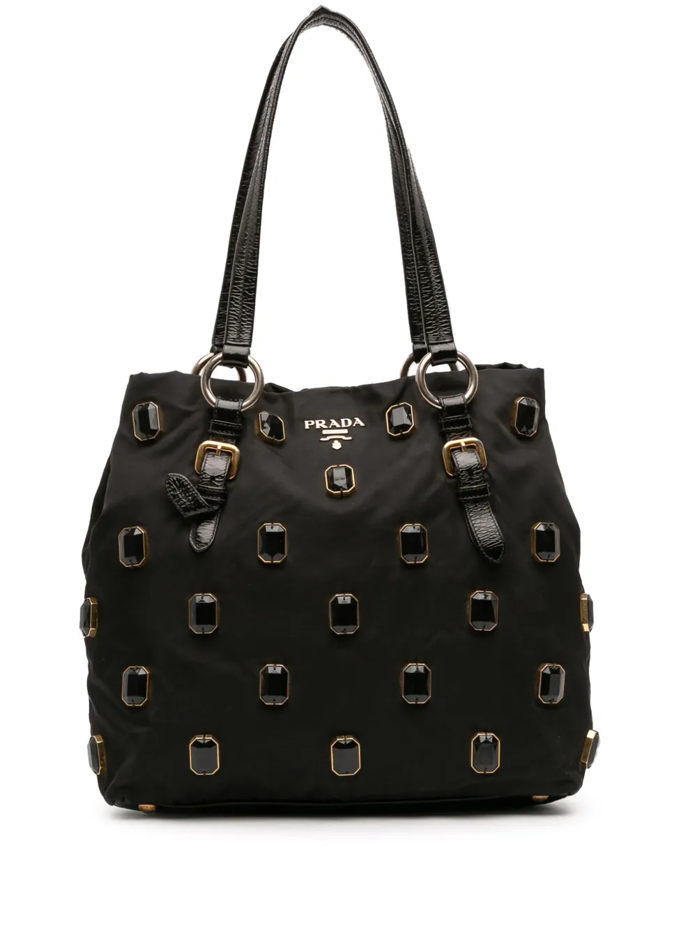 Prada Pre-Owned 2000-2013 Tessuto Pietre Jeweled tote bag - Nero
