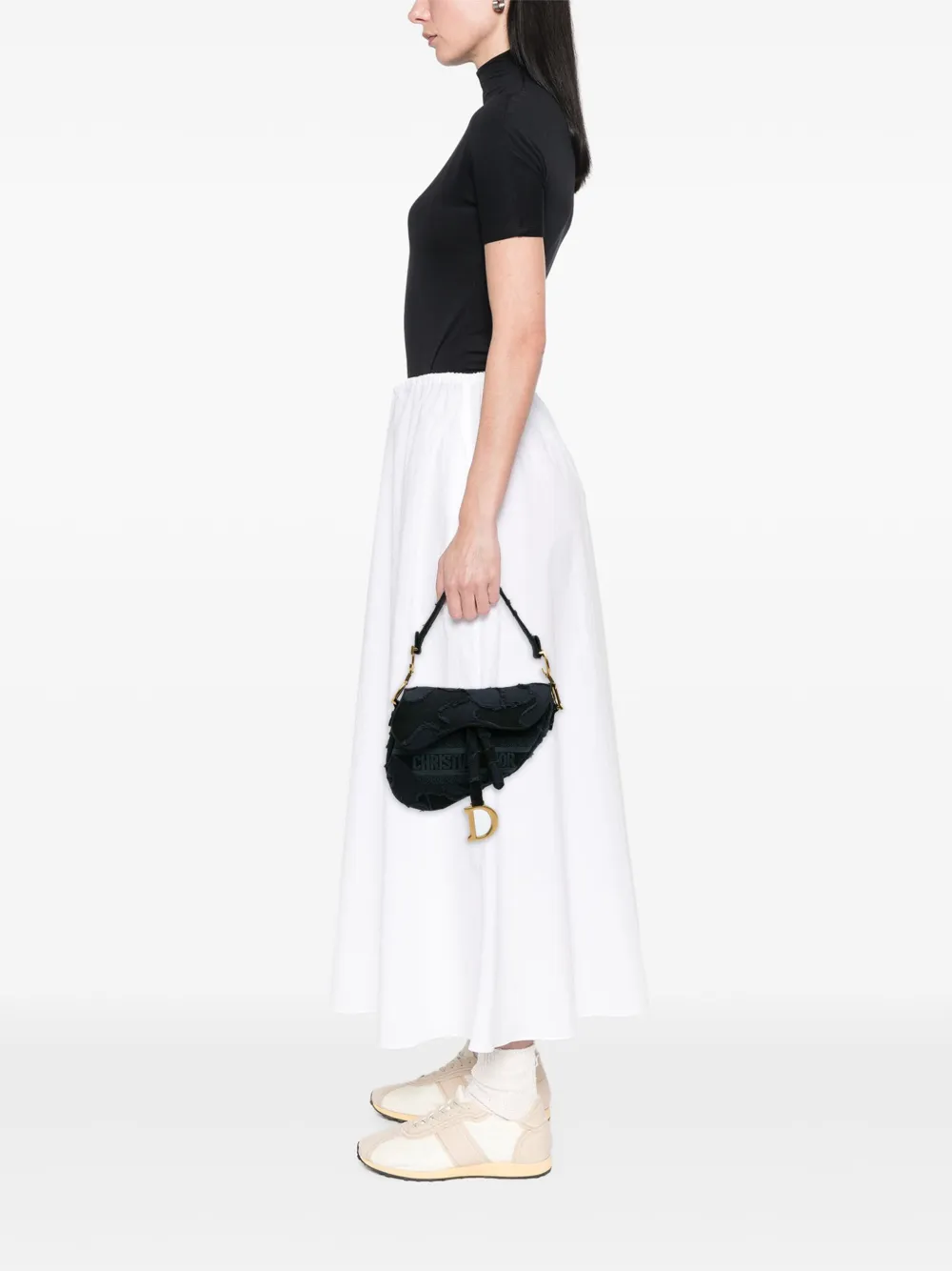 Christian Dior Pre-Owned 2019 カモフラージュ エンブロイダリー キャンバス サドル ショルダーバッグ - Christian Dior Pre-Owned 2019 カモフラージュ エンブロイダリー キャンバス サドル ショルダーバッグ -