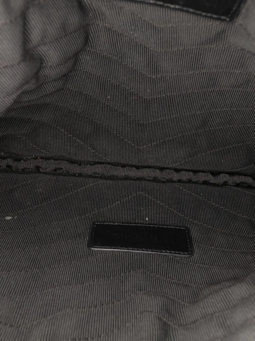 Pre-owned Saint Laurent 2014 Chevron Leather Monogram New Jolie Clutch Bag In Black
