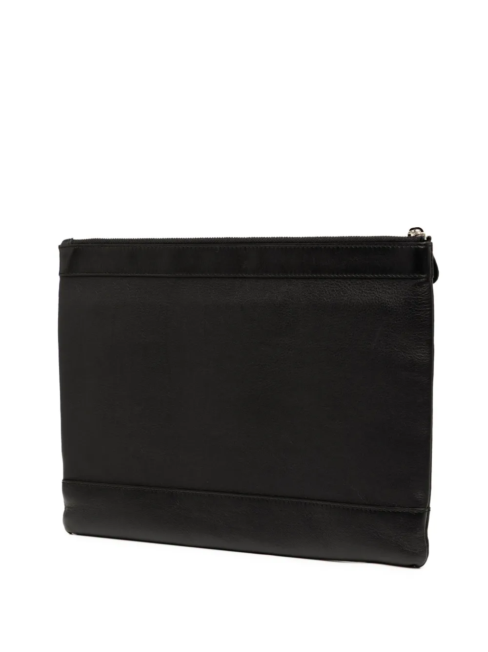 Pre-owned Balenciaga 2017 Leather Navy Clip M Clutch Bag In Black