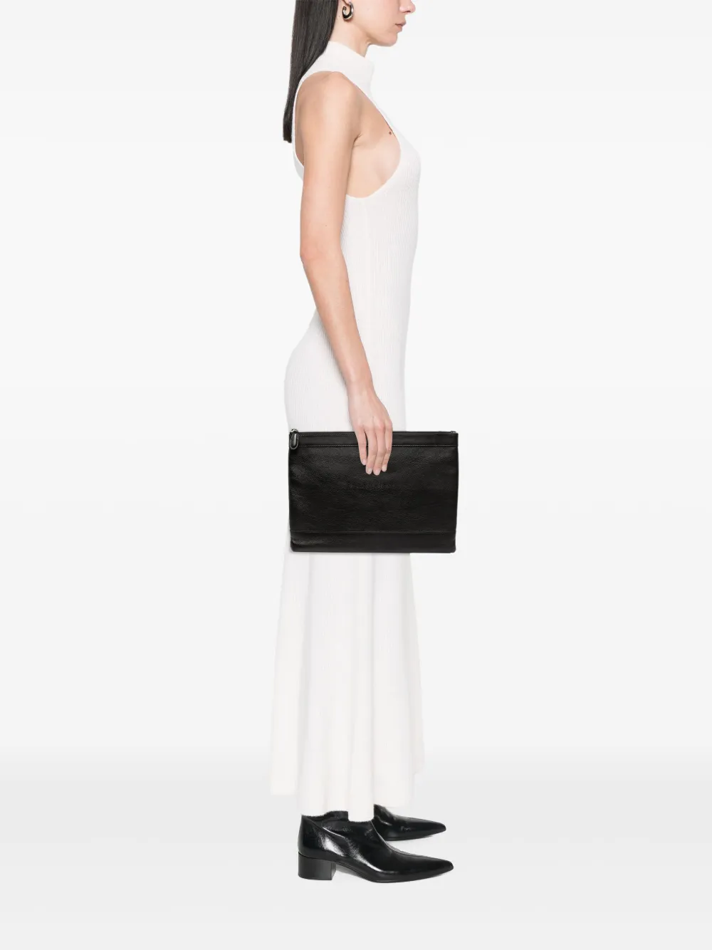 Balenciaga Pre-Owned 2017 Leather Navy Clip M clutch bag | Pre-Owned | Image 2